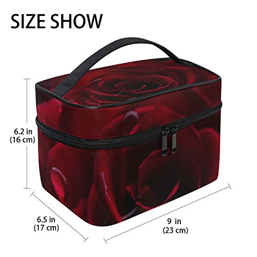 Prijenosni cvjetanje ruža Print Travel Travel Cosmetic Bag Makeup Torba SMEPUUP CASE Organizator vlaka toaletna vreća s velikim kapacitetom