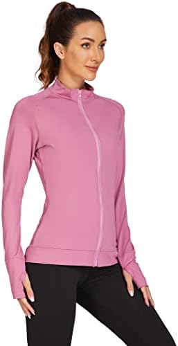 Pinpark jakna za vježbanje za žene pune zip dugih rukava joga atletika trče aktivna sportska odjeća s rupama palca