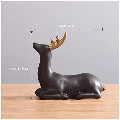 InsisWiner Deer Deer dekor Kip za kupaonicu dnevna soba dom matt crni keramički jeleni figurinski poklon