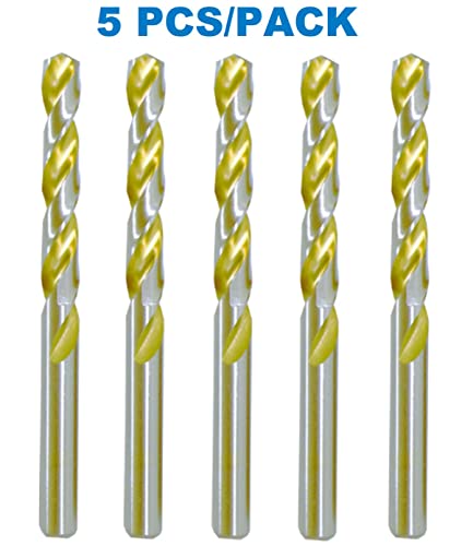 HSS bušilica Bit 31/64 inča Twist Workber duljina Titanium Zlatna flauta čelična metalna željezo-5pcs