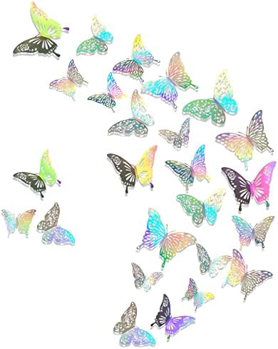 cobee 3D Sjajne naljepnice za zid, 36шт Naljepnice za zid u obliku leptira, sjajna delikatna naljepnice za zid u obliku leptira, Umjetnost