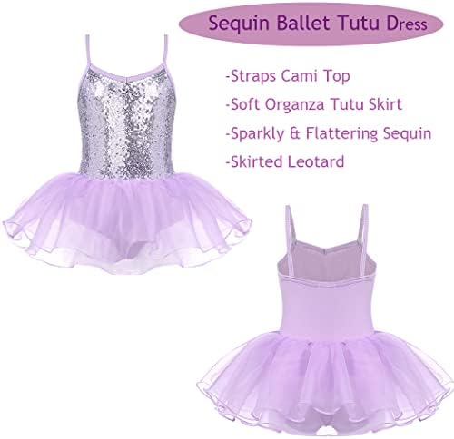 Flypigs djevojke šljokice balet tutu haljina sjajni naramenice balerine outfit plesni kostimi za djecu