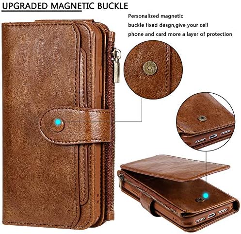 LBYZCASE 2-u-1 Magnetski odvojiva torbica-novčanik za iPhone iPhone 11 Pro Max, flip torbica od luksuznih iPhone kože 11 Pro Max, magnetski