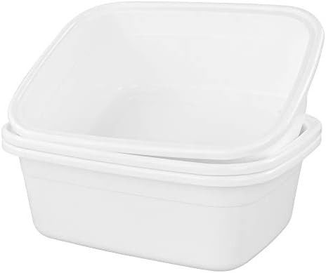 Annkkyus 16 Quart plastični bazen za pranje, bijela kadica za pranje jela od 3