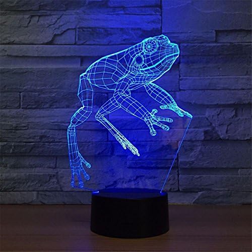 Molly Hieson 3D žaba noćna lagana lampica stol za stol za stol optičke iluzije svjetiljke 7 boja za promjenu boje LED stolna svjetiljka
