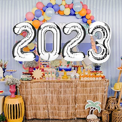 40-inčni brojevi balona 2023, srebrni veliki brojevi balona 2023 Sretna Nova Godina 2023 novogodišnji ukrasi za zabave, pribor za maturalne
