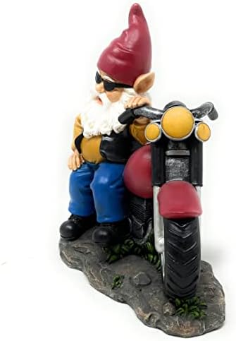 Nature's Mark motociklistički bicikl Gnome pozira sa svojim Harley smolama Figurice Figurice Ukratko uređenje domaćeg dekora