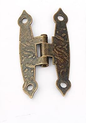 BHVXW 65*34 mm 20pcs ormarića za prtljaga 4 rupe ukras dekor Uređenje antikne vintage stare h šarke brončani ton s vijkom