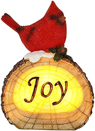 Topadorn božićna kip crvene ptice s LED svjetlom za zatvoreni i vanjski uporaba kardinala ptice za kuću, dekor travnjaka, radost