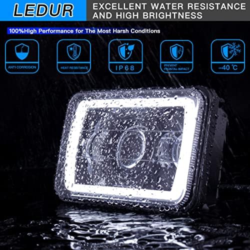 Led svjetla LEDUR snage 60 W 4x6 inča, odobreno 4kom grašak, pravokutni led svjetla Hi / Lo Seal Beam H4651 H4652 H4656 H4666 H6545