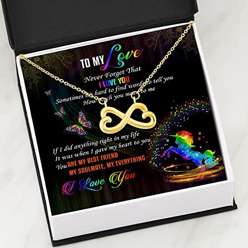 Ručno izrađena ogrlica - LGBT darovi -infinity privjesak za ogrlicu - na moju ljubav LGBT Rainbow Poruka - Personalizirani nakit za