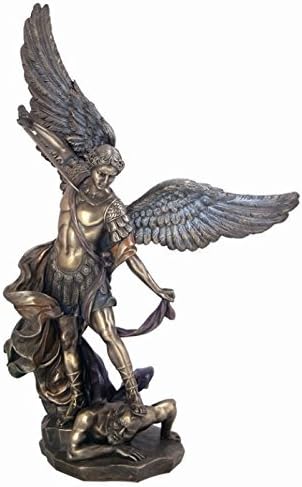 14,63 inčni sveti Michael Tramples Demon Cold Cast Brončana figurica