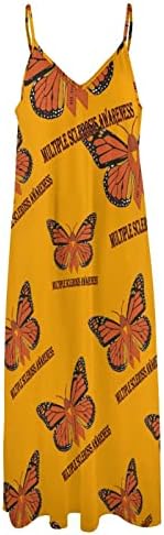 Multiple skleroza svijest o leptiru ženske špagete haljina za kaiševe ljuljačke crne sunčeve diplome na plaži