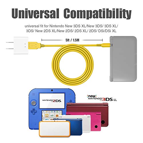 [2 pakiranje] 5ft kabel za punjenje USB punjača za 3DS kompatibilan s Nintendo New 3DS XL/ NOVI 3DS/ 3DS XL/ 3DS/ NOVI 2DS XL/ NOVI