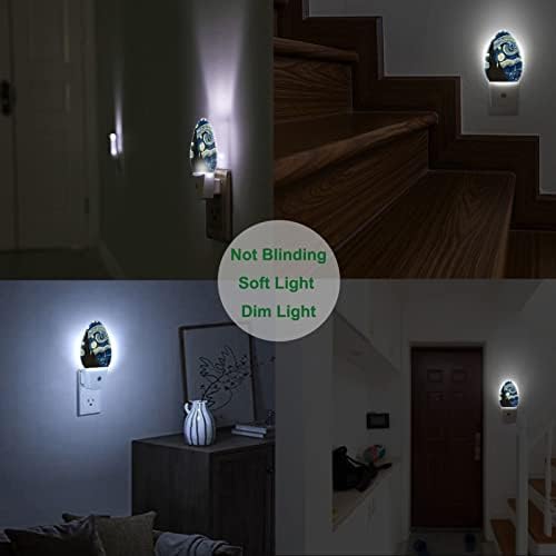 Noćno svjetlo sa senzorima svjetla van Goghovo ulje na platnu Luna Tree star Seoska kuća noćno svjetlo Automatsko uključivanje isključivanje