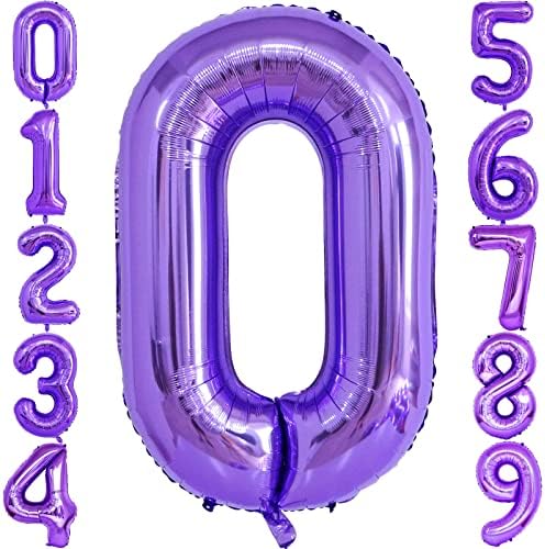 40-inčni ljubičasti balon s brojem 6, helijski baloni od Milar folije velike veličine s brojevima za rođendansku zabavu, godišnjicu