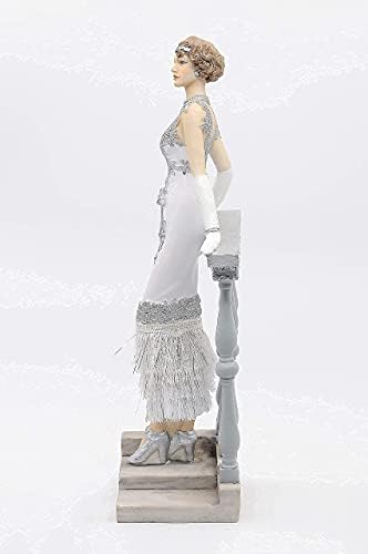 Kolekcija lady u skladu s glamuroznim elegancijama viktorijanski stil, snop od 2, kolekcionarska figurica, visina od 13 inča, srebrnasta