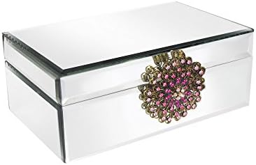 Zrcalna kutija za nakit s brošem-ružičasta, ružičasta