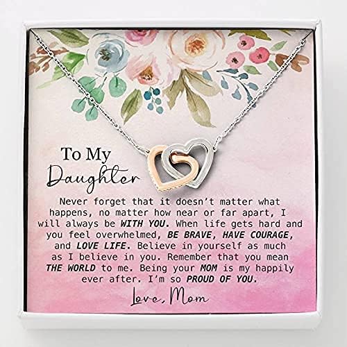 Poklon za kćer od mame, ogrlica za sukobljene srce, rođendan kćeri, jedinstvena, odrasla kći, rođendanski poklon za kćer, Božić za