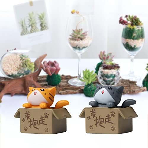 Dobre mačke figurice Izvrsna ljupka vrtlarska lutka Čvrsti model kreativni mikro pejzažni kartonska kutija Cat Mini 3D crtani životinjski