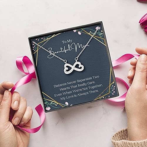 Kartica s porukama, ručno izrađena ogrlica- personalizirana darova Infinity srca, na moje prekrasne ogrlice za Mimi poklone za mimi