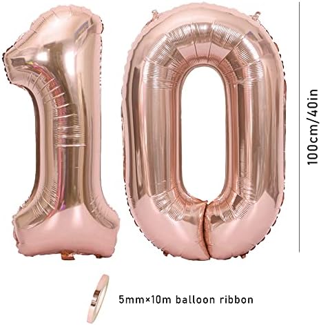 Ceqiny 40 inčni 10. broj balona Mylar balon Giant Balloon Aphabet Folija Balon za rođendansku zabavu vjenčanje zaručnički zaručnički