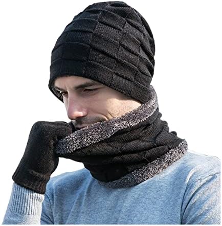 Zimska topla kapa za kapu šal rukavice Setovi za žene i muškarce 3 pakiranja voluminozna kapa Pom Pom 3 u 1 tople rukavice osjetljive