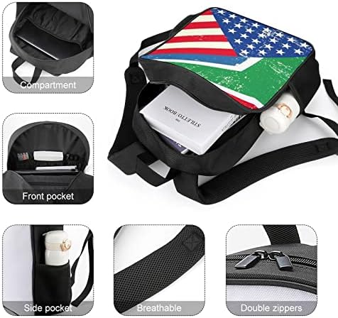 Američka zastava Južne Afrike unisex ruksak lagana modna torba za rame s džepovima boca s vodom