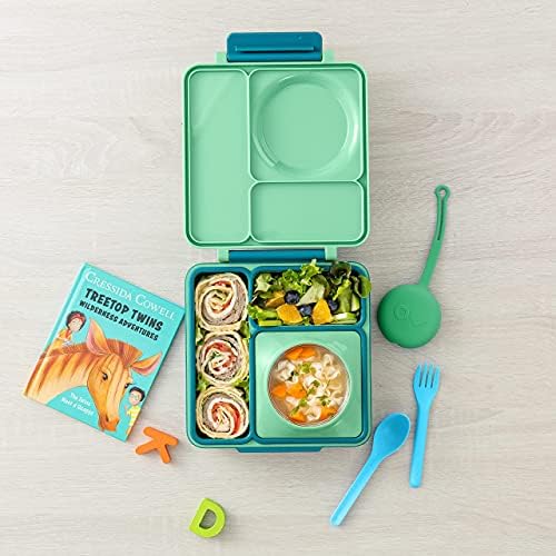 Omiebox Deluxe set paketa - izolirana kutija za ručak s termosom plus viljuškama za višekratnu upotrebu i žlicom s kućištem -