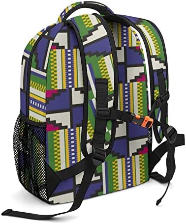 Tkanina KENTE Plemenski tisak putovanja ruksaci modna torba za rame lagana težina višestrukih džepova za školske studije kupovine kupovine