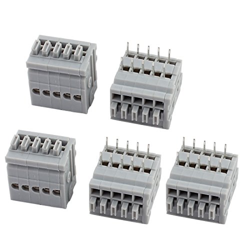 5pcs 150V Priključni blokovi u koracima od 2 do 2,5 mm 5 terminala sivi opružni priključni blok za montažu pogonskih blokova na PCB