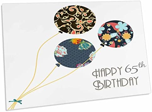 3Drose sretan 65. rođendan - moderni moderni cvjetni baloni. - prostirke za stol