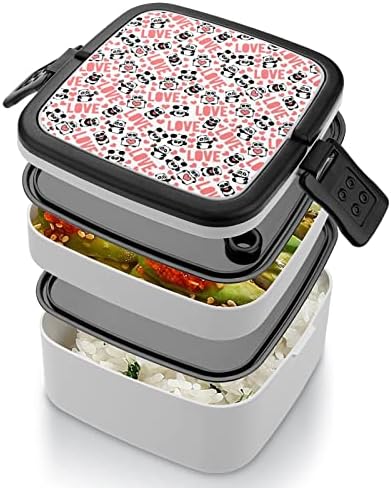 Panda Love Smiješno sve u jednom kontejneru za ručak u Bento Box sa žlicom za putovanja piknik