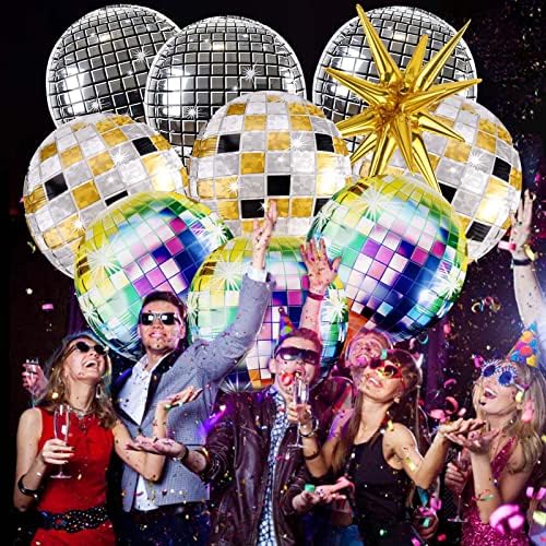 Baloni od 12 komada, ogromni baloni od aluminijske folije sa zlatnom eksplozivnom zvijezdom za rođendan, djevojačka večer, disko tematski
